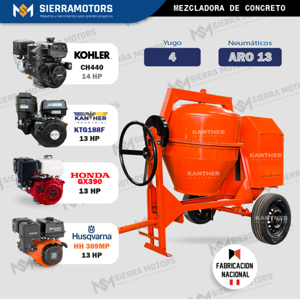 MEZCLADORA TIPO TROMPO 11P3 YUGO 4