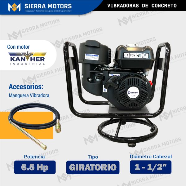 VIBRADORA DE CONCRETO MOTOR KANTHER 6.5 HP