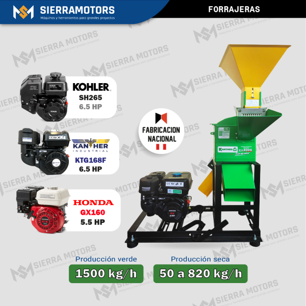 PICADOR TRITURADOR/ FORRAJERO KTR300G KANTHER 6.5HP