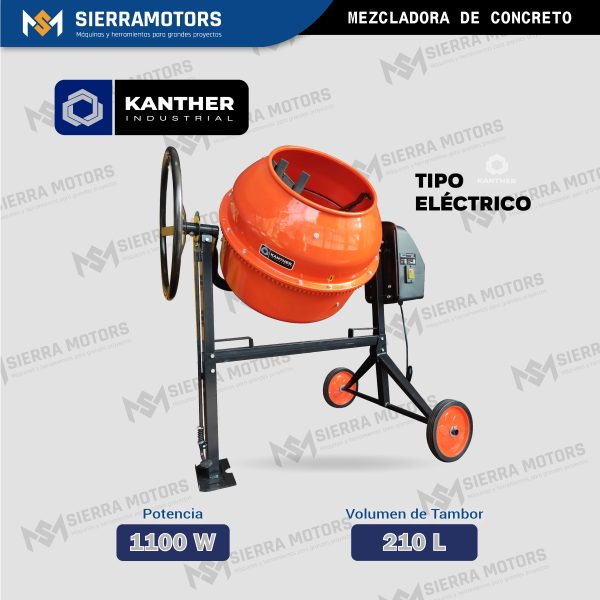 MEZCLADORA DE CONCRETO KANTHER MX210-3P MOTOR ELÉCTRICO