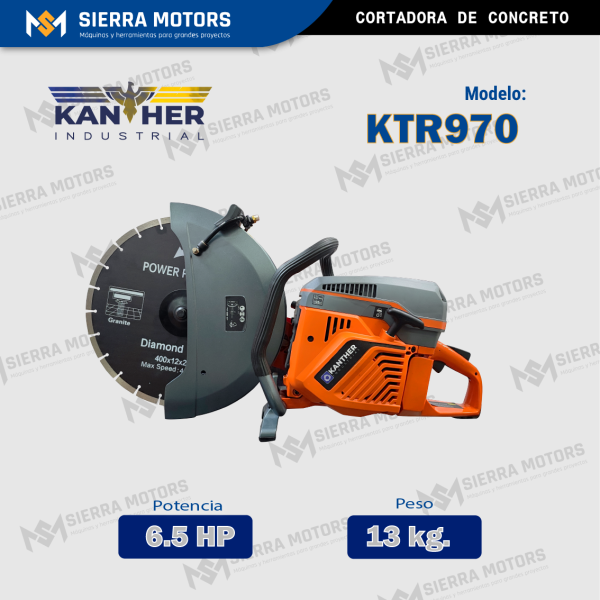 CORTADORA DE CONCRETO KANTHER KTR970 6.5 HP