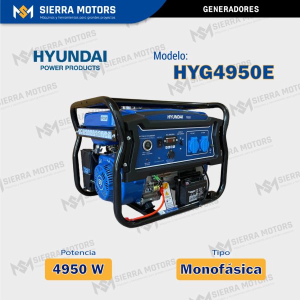 GENERADOR MONOFASICO HYUNDAI  HYG4950E