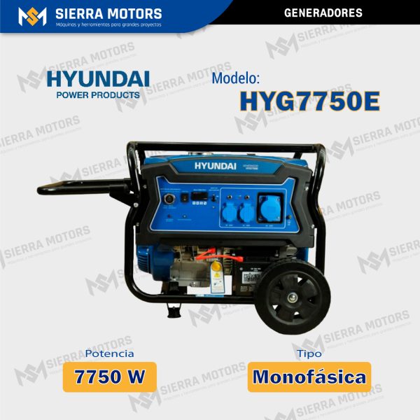 GENERADOR MONOFASICO HYUNDAI  HYG7750E