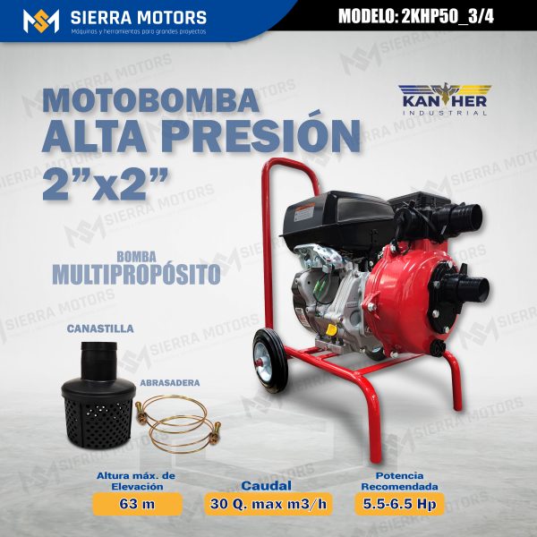 MOTOBOMBA ALTA PRESIÓN KANTHER - 2KHP50_3/4 - 2"x2"