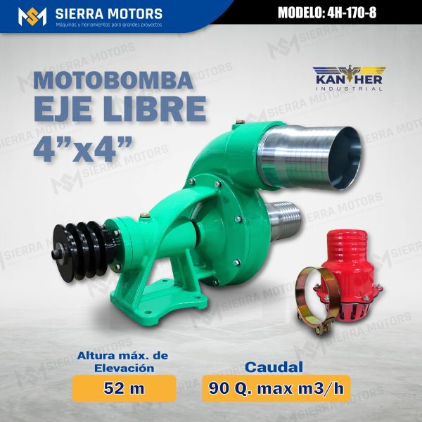 MOTOBOMBA EJE LIBRE KANTHER - 4H-170-8 - 4"x4"