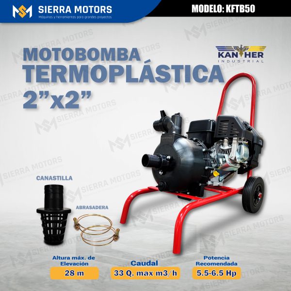 MOTOBOMBA TERMOPLÁSTICA KANTHER - KFTB50 - 2"x2"