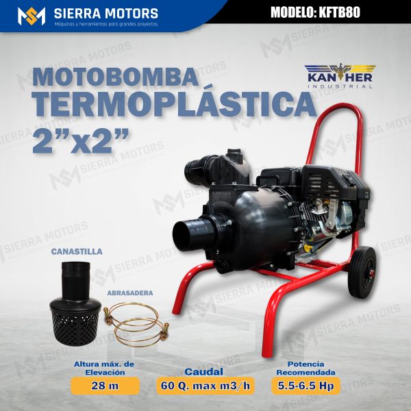 MOTOBOMBA TERMOPLÁSTICA KANTHER - KFTB80 - 2"x2"