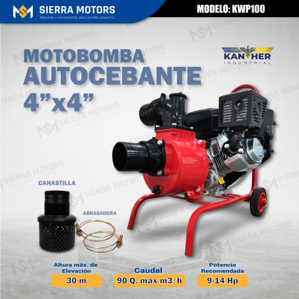 MOTOBOMBA AUTOCEBANTE KANTHER - KWP100 - 4"x4"