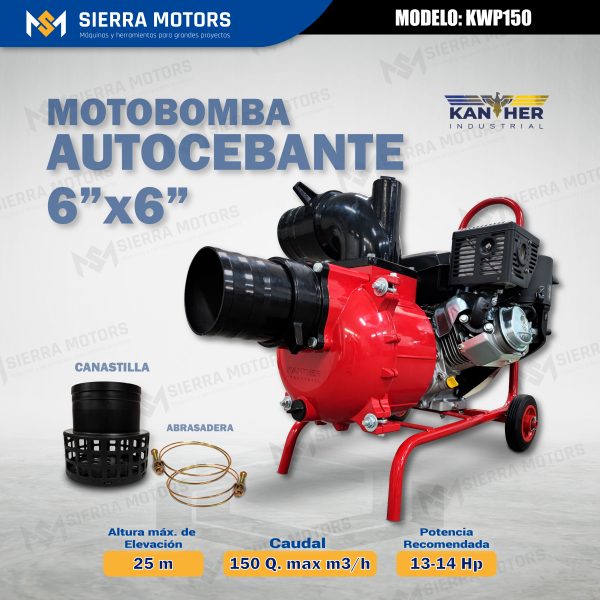 MOTOBOMBA AUTOCEBANTE KANTHER - KWP150 - 6"x6"