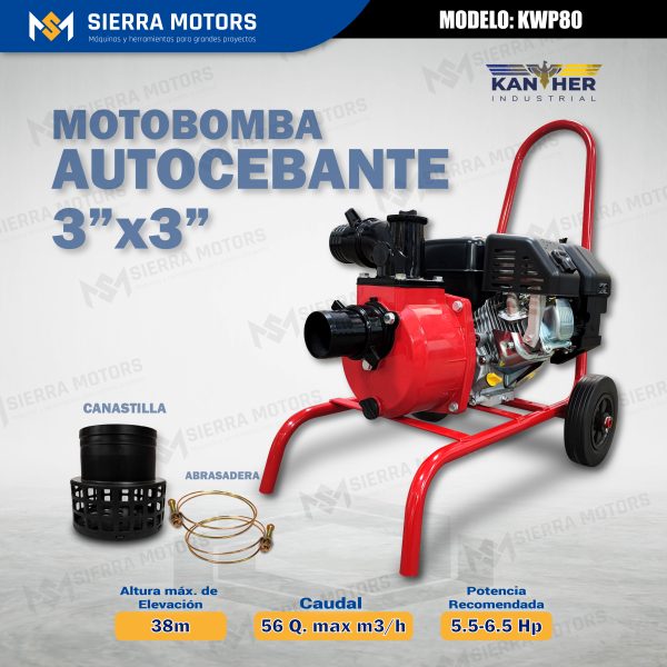 MOTOBOMBA AUTOCEBANTE KANTHER - KWP80 - 3"x3"