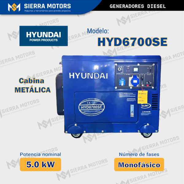 GENERADOR DIESEL TRIFÁSICO HYD6700SE