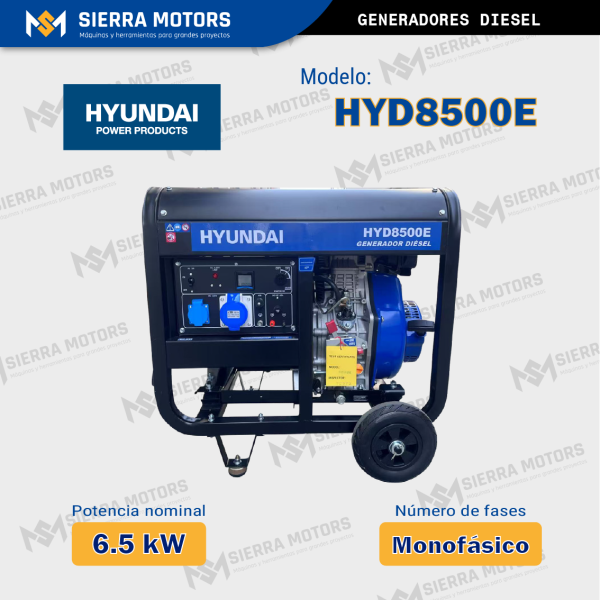 GENERADOR DIESEL MONOFÁSICO HYD8500E