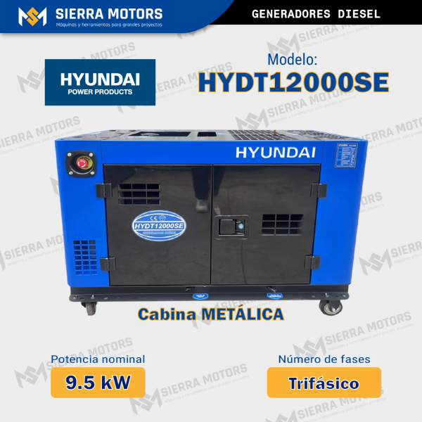 GENERADOR DIESEL TRIFÁSICO HYDT12000SE
